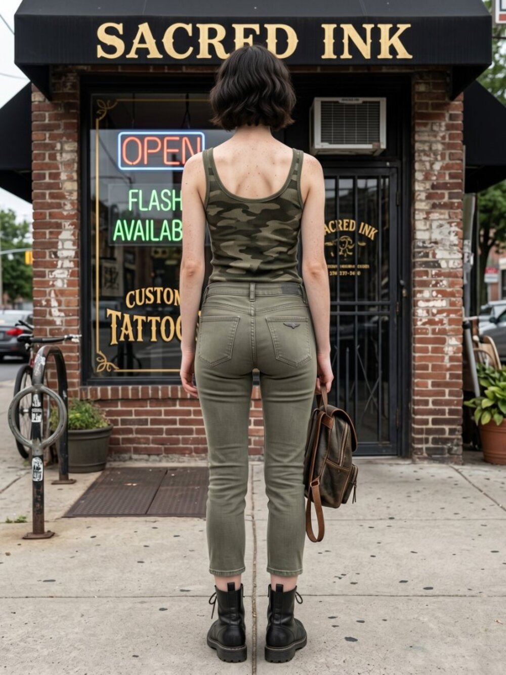 Vintage Rock & Republic Kendall army green skinny jeans